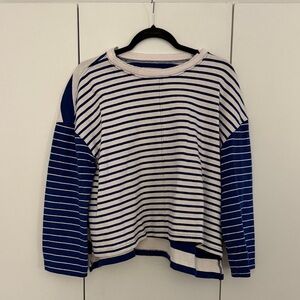 Madewell Blue and White Striped Long Sleeve Tee